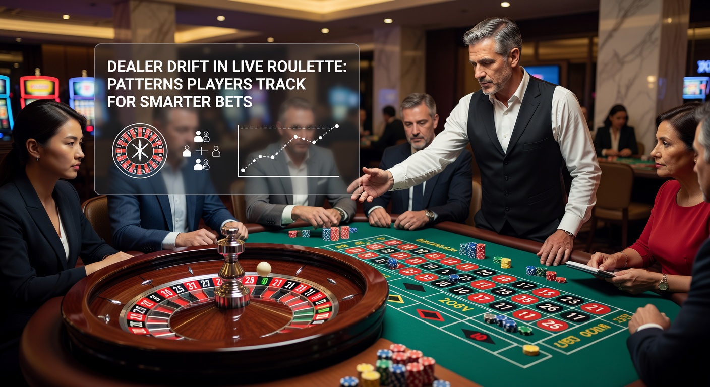 Heatmap eines Roulette-Rads mit markierten Drift-Sektoren; visualisiert häufige Balllandungen pro Dealer