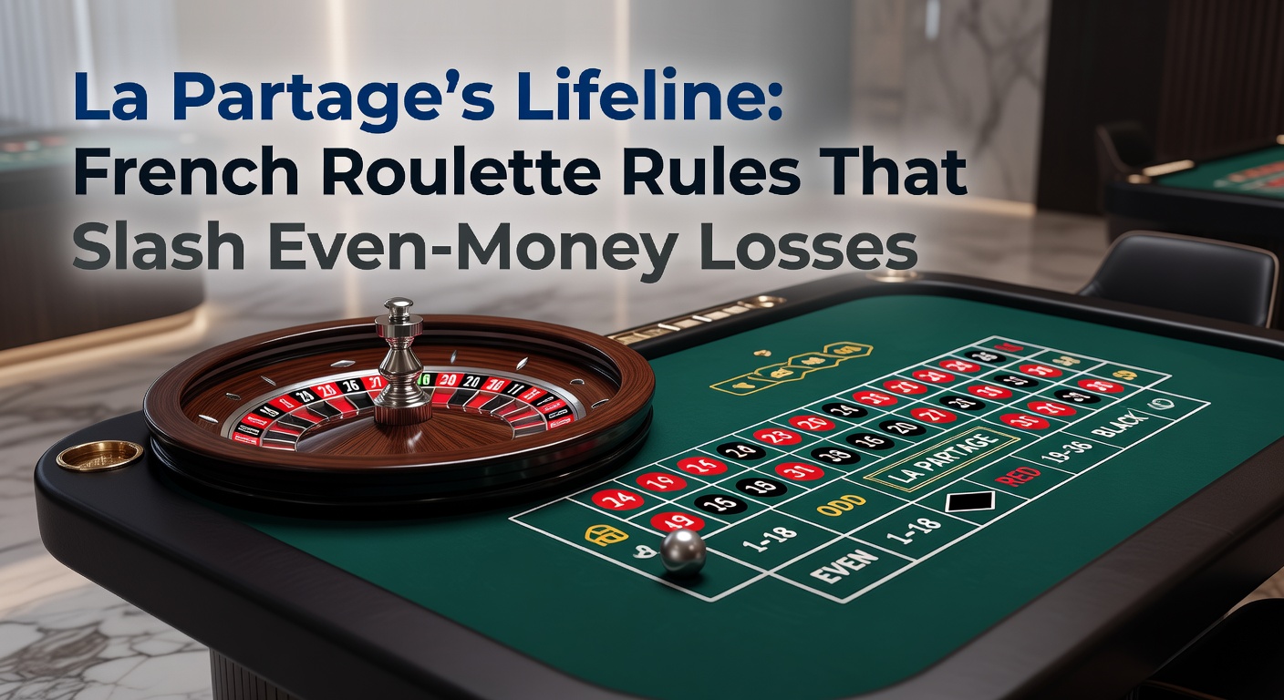 Französisches Roulette-Tisch mit Hervorhebung der La-Partage-Regel und Even-Money-Wettenfeldern