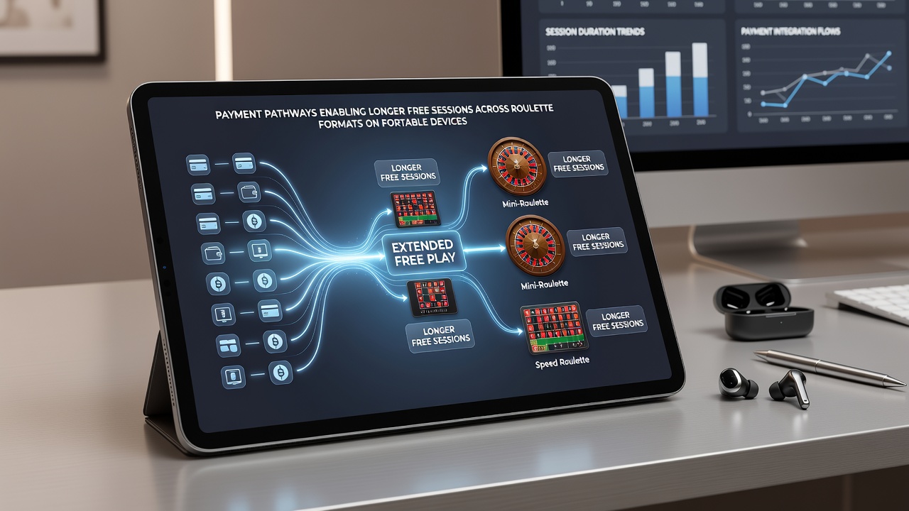 Darstellung mobiler Zahlungssysteme und Roulette-Varianten auf Smartphones