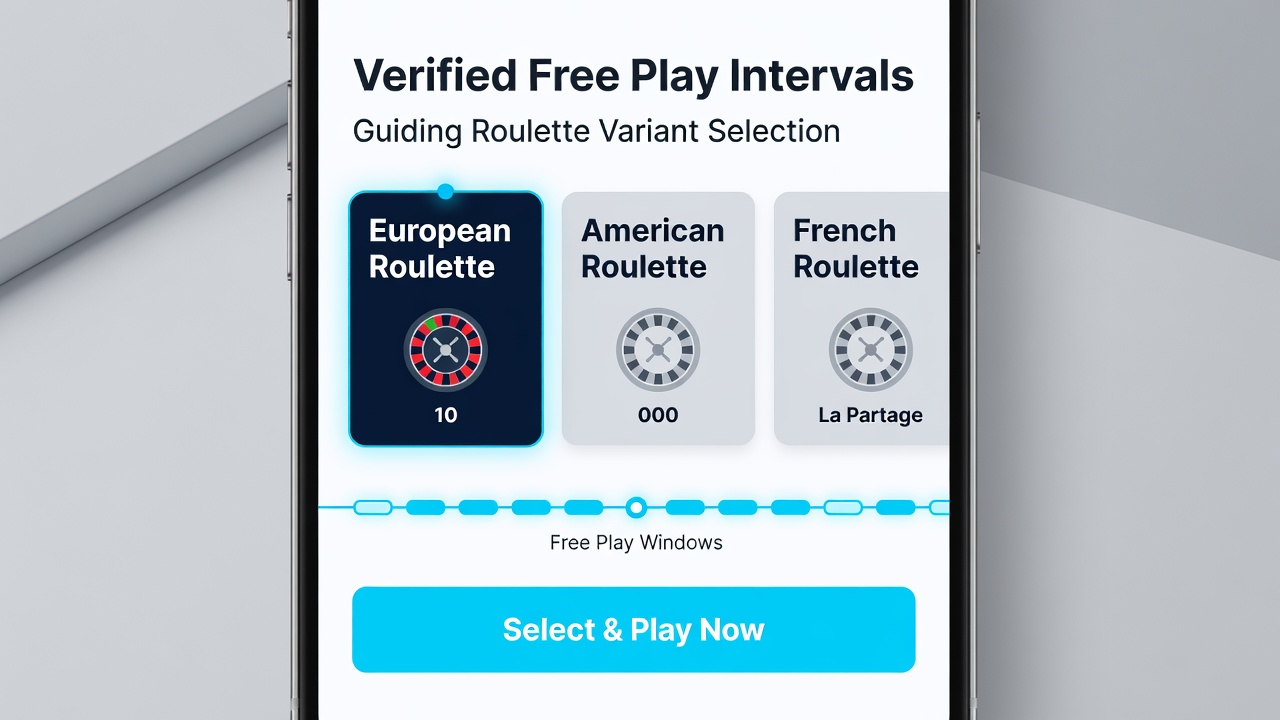 Karten-Layout in einer mobilen Roulette-App mit verifizierten Gratisoptionen und Variantenübersicht