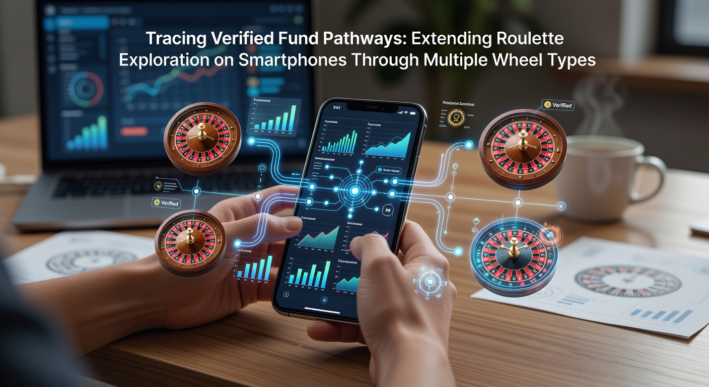 Smartphone mit Roulette-App zeigt verschiedene Radtypen und verifizierte Transaktionspfade