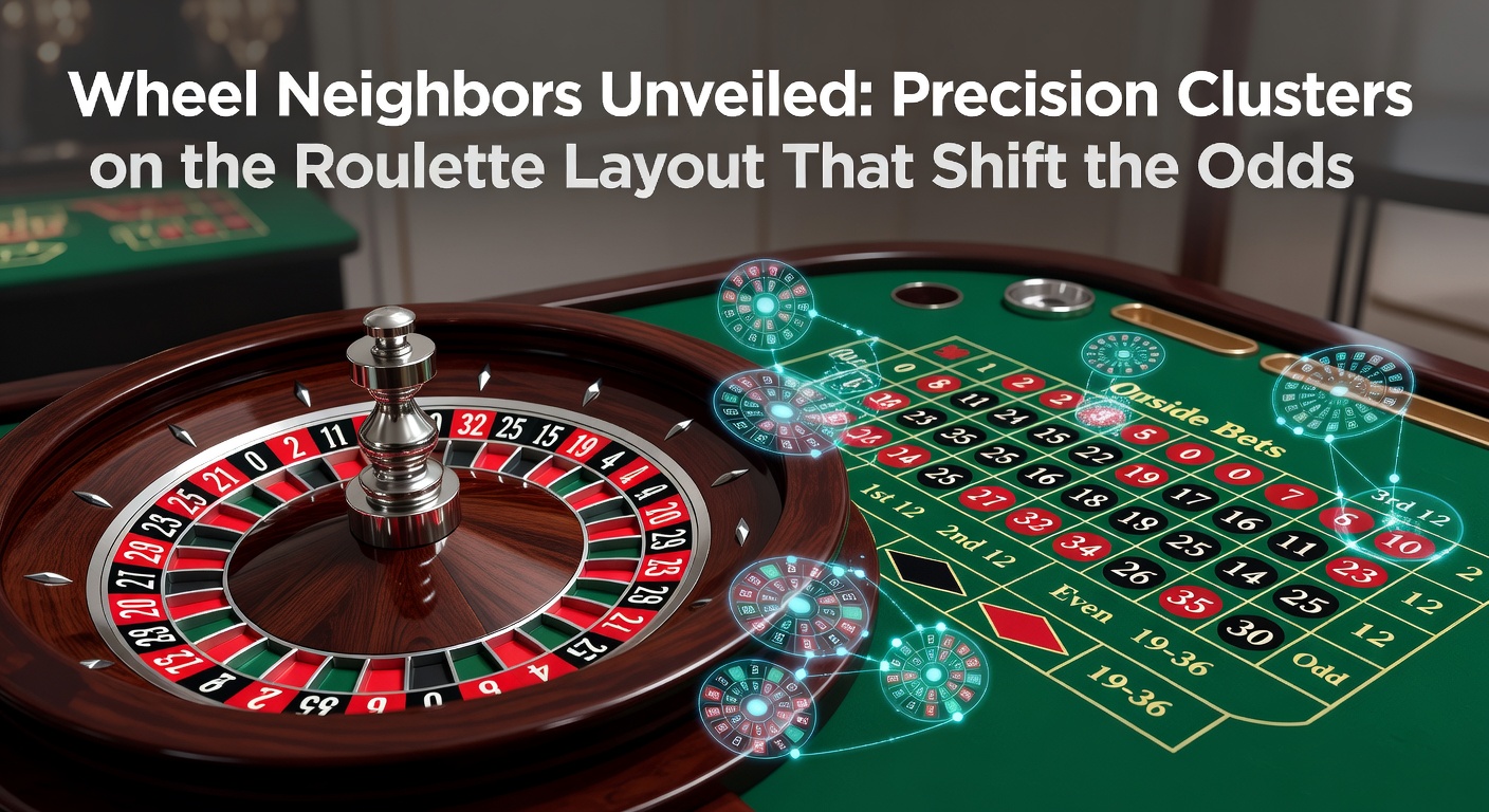 Darstellung des Roulette-Rads mit hervorgehobenen Wheel Neighbors-Clustern, die Nachbarzahlen präzise gruppieren